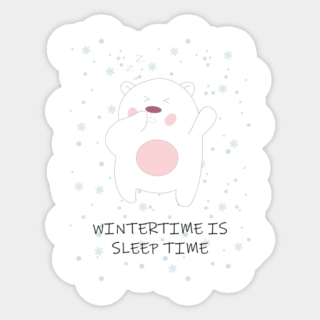 Ice Bear Wintertime is sleeptime - Polar bear Sticker by startupmindset